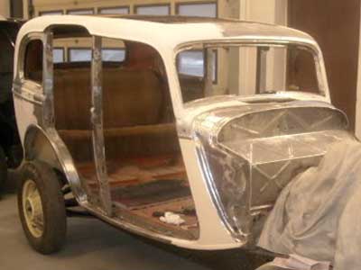 Ola Hegseth's car during restoration